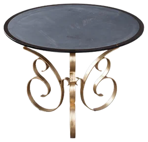 French Art Deco Side Table in Wrought Iron, 1930s