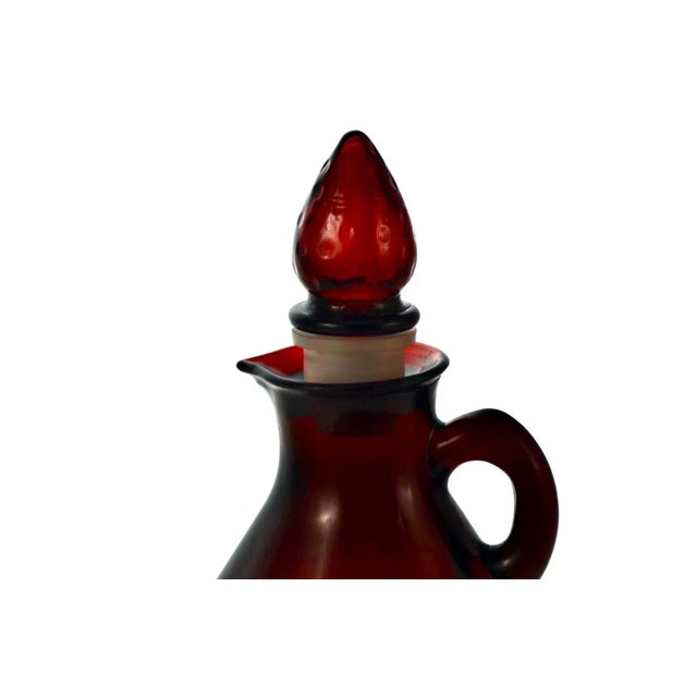 Mid-Century Modern Mid 20th Century Red Ruby Glass Cruet Pitcher For Sale - Image 3 of 5