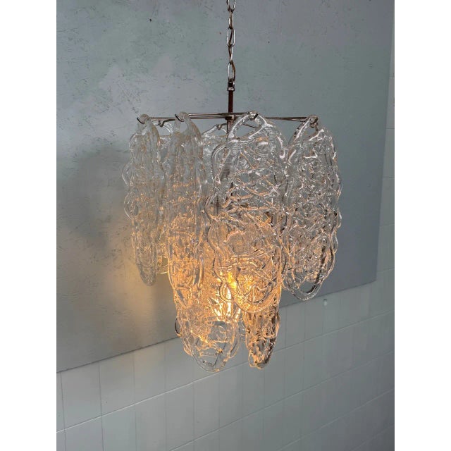 Mid-Century Modern Italian Glass Ragnatela Model Pendant from Mazzega, 1960s For Sale - Image 3 of 18
