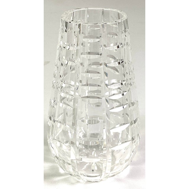 Waterford Crystal Waterford Crystal of Ireland- “Tralee”-7 Inch Tapered Ladder Vase For Sale - Image 4 of 7
