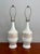 Ceramic Vintage Mid-Century Modern Ceramic Table Lamps, White Glaze With Gilt Accents – Pair For Sale - Image 7 of 7