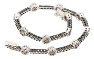 18k White Gold Tennis Bracelet With Natural Champagne Diamonds