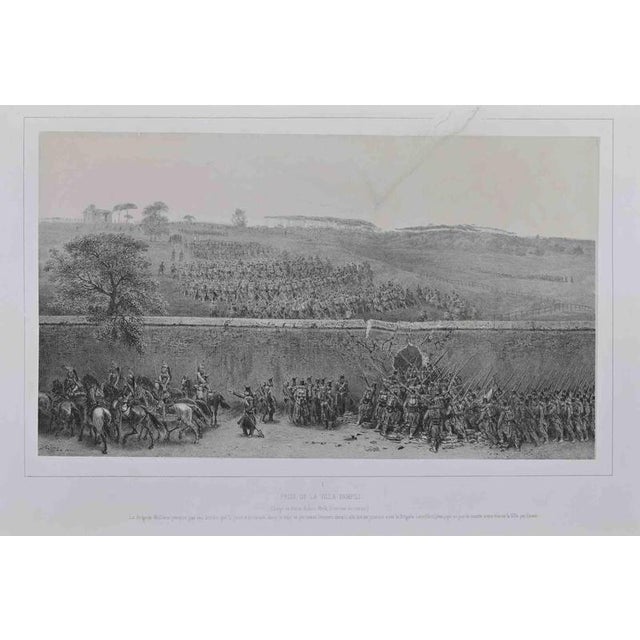 Prise de la Ville Pamfili is an artwork realized by Auguste Marie Raffet in the 1852. Etching on paper. Signed on plate on...