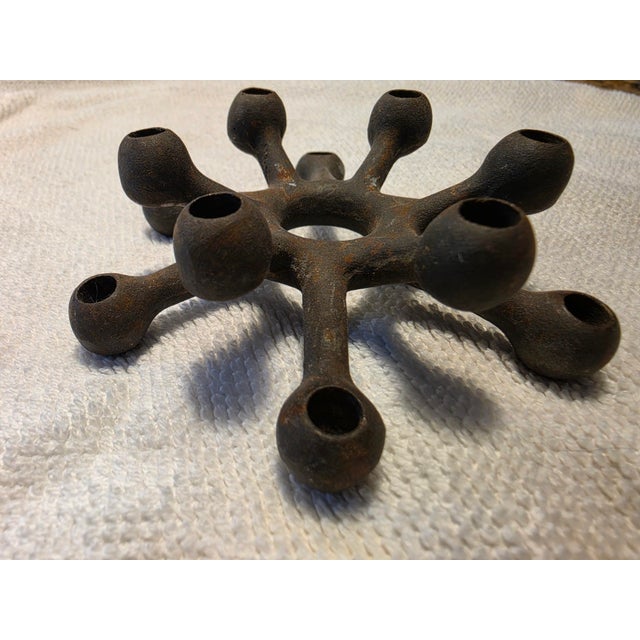 Black Vintage 1960s Danish Dansk Designs Quistgaard ‘Spider’ Cast Iron Candleholder, Atomic Era Style For Sale - Image 8 of 10