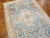 1920s Soft Blue Ivory Tan Antique Indian Agra Cotton Rug 4'3" X 6' Geometric Carpet For Sale - Image 4 of 6