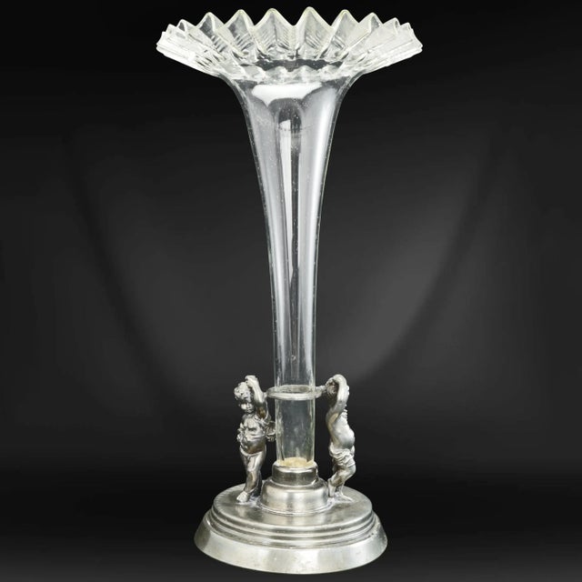 Vintage Viners Sheffield Pewter Epergne With Children For Sale - Image 11 of 11