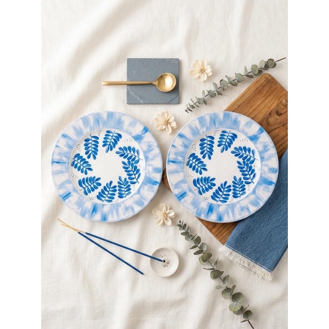 Vintage Marie Daâge Hand-Painted Limoges Porcelain Dinner Plates - a Pair For Sale In West Palm - Image 6 of 7