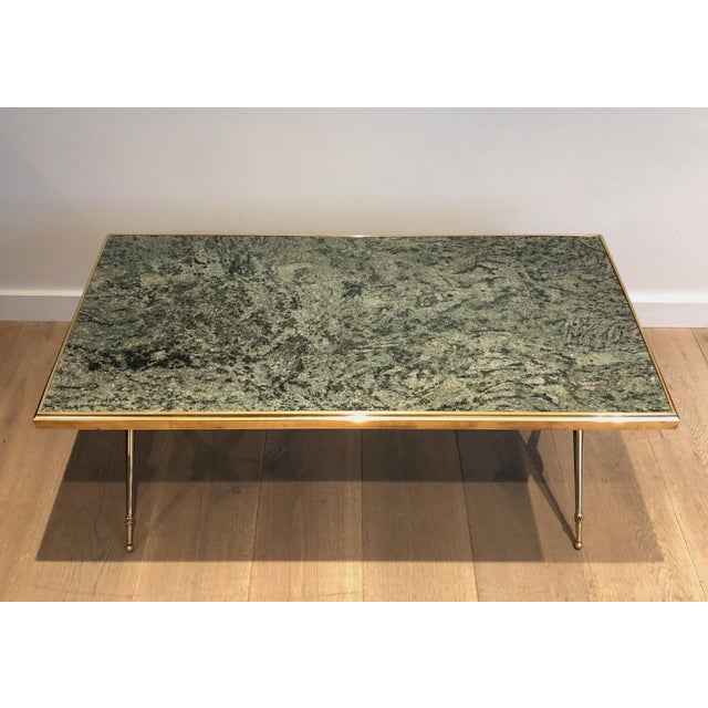 Raymond Subes 1940s Neoclassical style coffee table with marble top in the style of Raymond Subes For Sale - Image 4 of 12