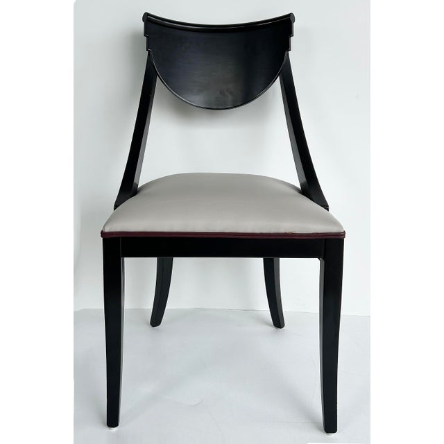 Attributed to Pietro Costantini Italian Regency Klismos Dining Chairs, Set of 6 Offered for sale is a set of six ebonized...