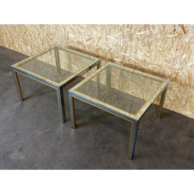 Chrome & Brass Coffee Side Table, 1960s, Set of 2 For Sale - Image 10 of 13