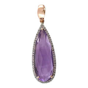 6.55ct Amethyst Pendant Enhancer in 14k Rose Gold