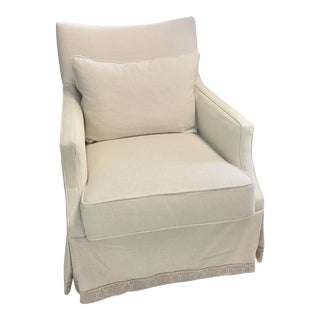 Vintage White Swivel Chair For Sale