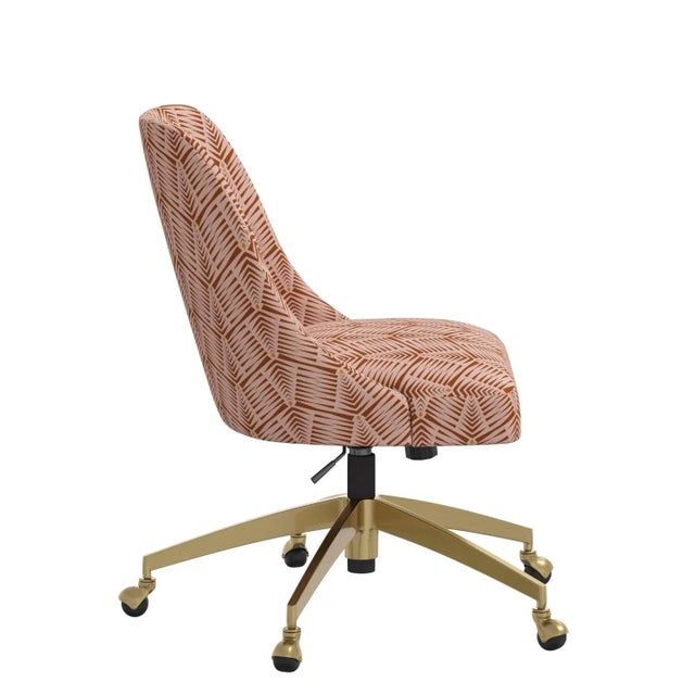 Not Yet Made - Made To Order Brynn Office Chair with Gold Base in Geo Tooth Blush For Sale - Image 5 of 6