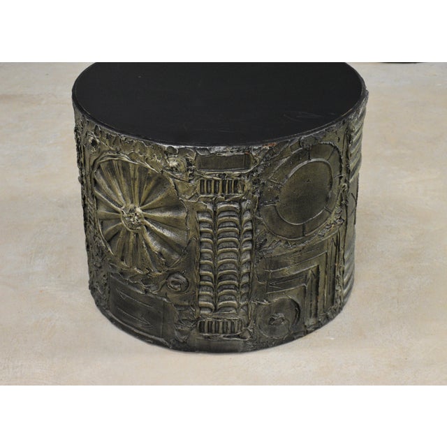 Brutalist 1960s Adrian Pearsall 24” Brutalist Drum Coffee Table For Sale - Image 3 of 8