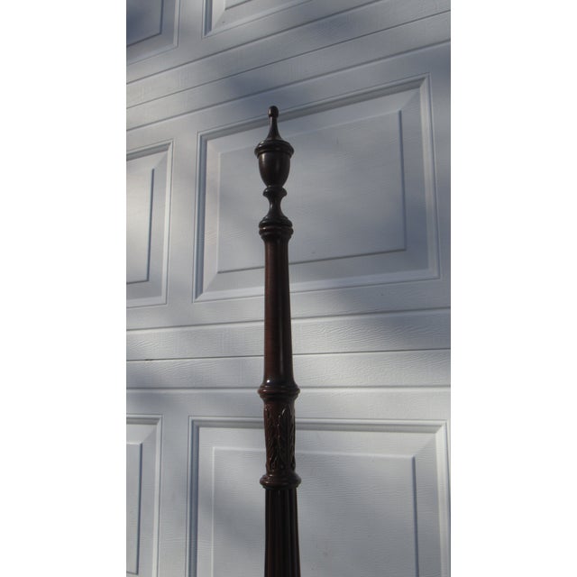 Brown 1980s Ethan Allen Queen Size Poster Bed Carved Cherry Designer Rice For Sale - Image 8 of 11