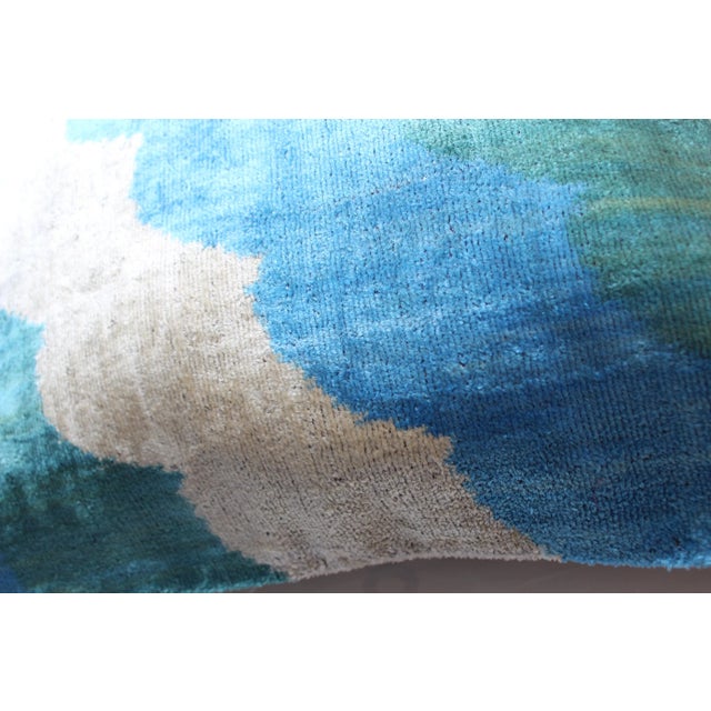 Contemporary Velvet Ikat Bohemian Throw Pillow For Sale - Image 4 of 11