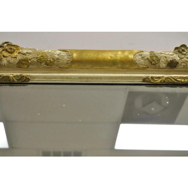 Vintage Fj Newcomb Italian Regency Style Gold Cream Gilt Rectangular Wall Mirror For Sale In Philadelphia - Image 6 of 12