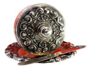 Butter Dish with Silver Plate and Knife