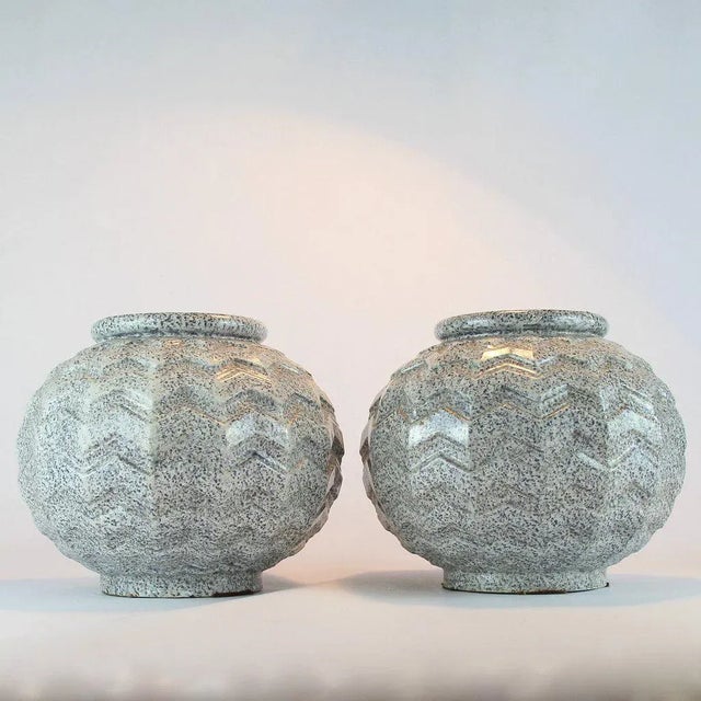 Art Deco Enameled Iron Vases, 1930s, Set of 2 For Sale - Image 4 of 4