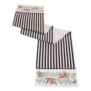 Striped Holiday Table Runner 72"L For Sale
