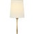 Reed Single Sconce in Hand-Rubbed Antique Brass with Linen Shade Designer: Thomas O'Brien Finish: Hand-Rubbed Antique...