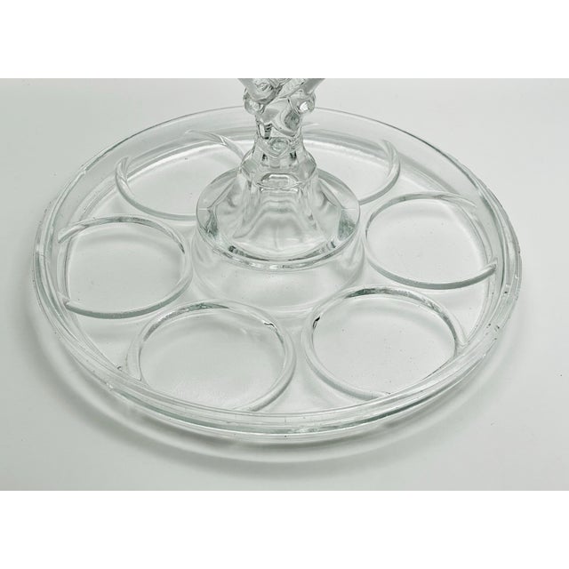 Art Nouveau Vintage Pressed Glass Round Serving Tray For Sale - Image 3 of 9