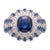 Stunning 18k Gold Sapphire and Diamond Halo Cocktail Ring, New Design For Sale