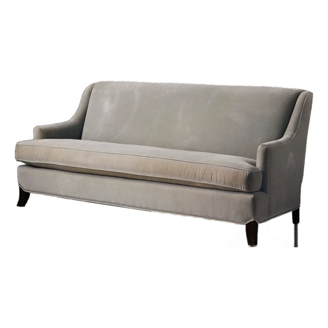 Gray Velvet Sofa by Kravet For Sale