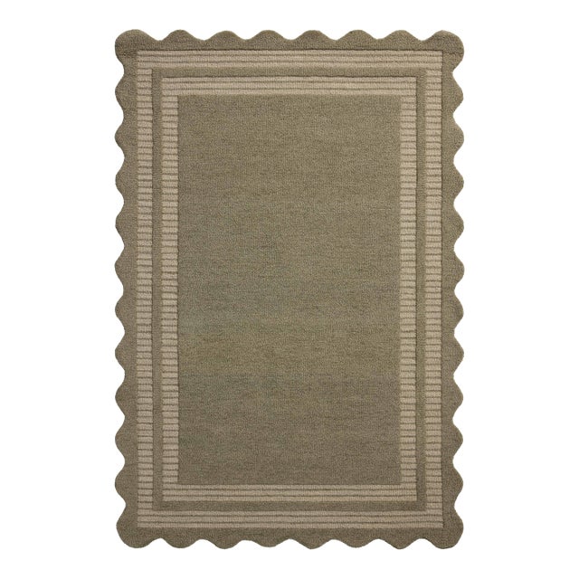 Chris Loves Julia x Loloi Scottie Olive / Pebble 2'-0" x 5'-0" Accent Rug For Sale