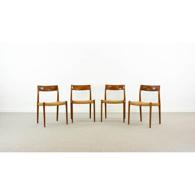 Teak Model 77 Chairs by Niels O. Möller for J.L. Møllers, Denmark, Set of 4 For Sale - Image 4 of 18