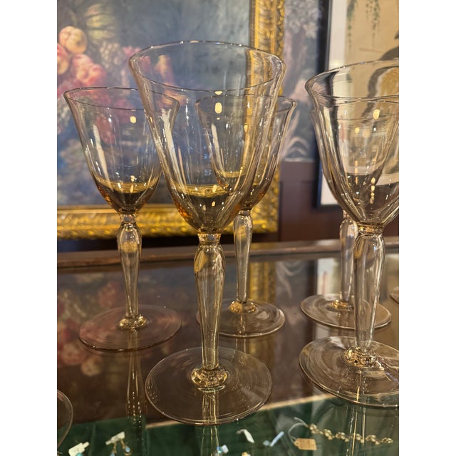 1920s Murano Glass Stemware by Renowned Glassblower Vittorio Zecchin -Set of 11 For Sale In Seattle - Image 6 of 7