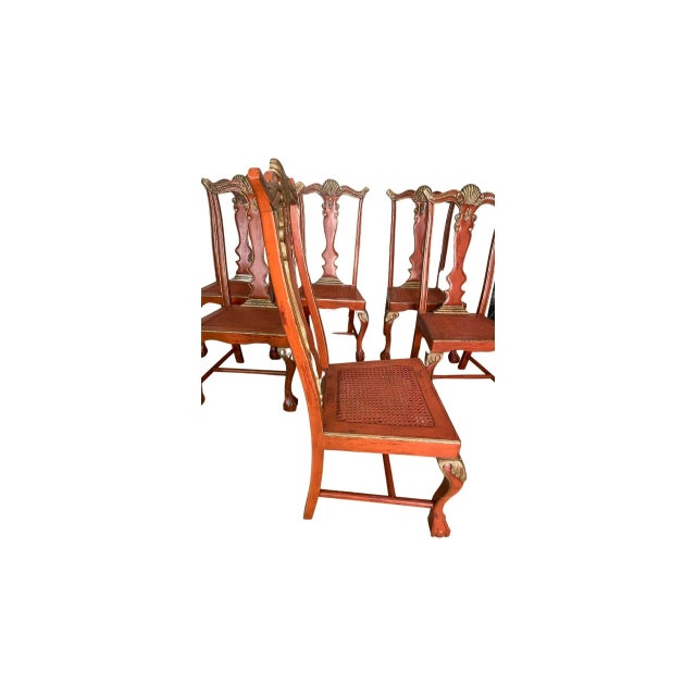 Italian Set of 6 Guild Master Painted Dining Chairs For Sale - Image 3 of 13
