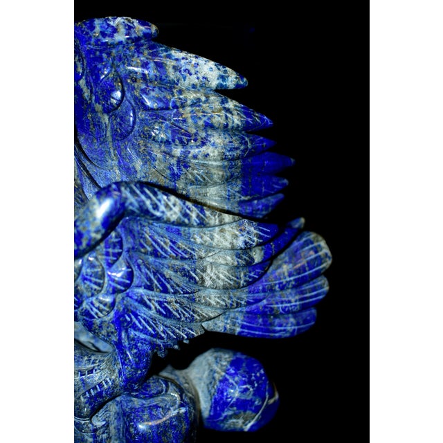 Lapis Lazuli Eagle Sculpture Large Natural Gemstone Statue For Sale In Los Angeles - Image 6 of 11