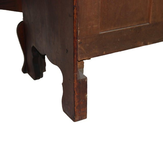 Antique Arts & Crafts Pressed & Carved Oak Double Door Bookcase C1920 For Sale - Image 4 of 12