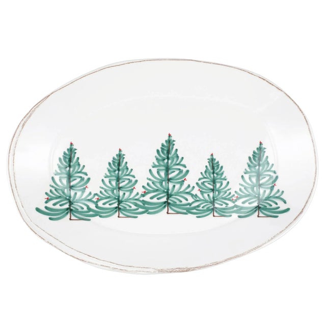 VIETRI Melamine Lastra Holiday Oval Platter For Sale - Image 11 of 11