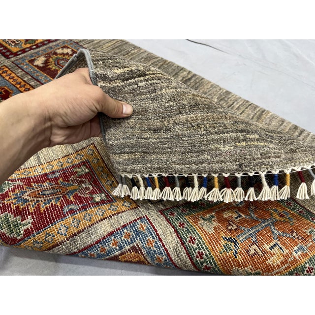 Sultani Wool Runner, Persian Bakhtiari Four Seasons Design, Gray, 2'8" X 7'11" For Sale - Image 11 of 13