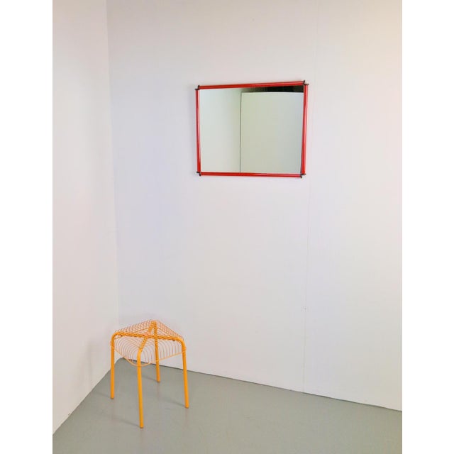 Italian Postmodern Red Frame Mirror, 1980s For Sale - Image 6 of 10