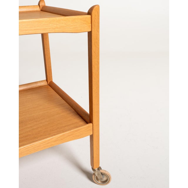 Scandinavian Rectangular Oak Trolley, 1960s For Sale - Image 6 of 9