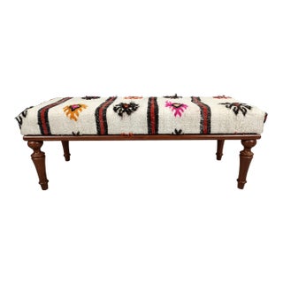 Handmade Hemp Kilim Ottoman Bench For Sale