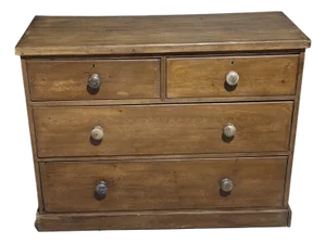 Antique Pine Two Over Two Drawers - Chest of Drawers From England