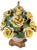 Metal Mid-Century Capodimonte Porcelain Table Lamp White Basket Full of Yellow Roses For Sale - Image 7 of 12