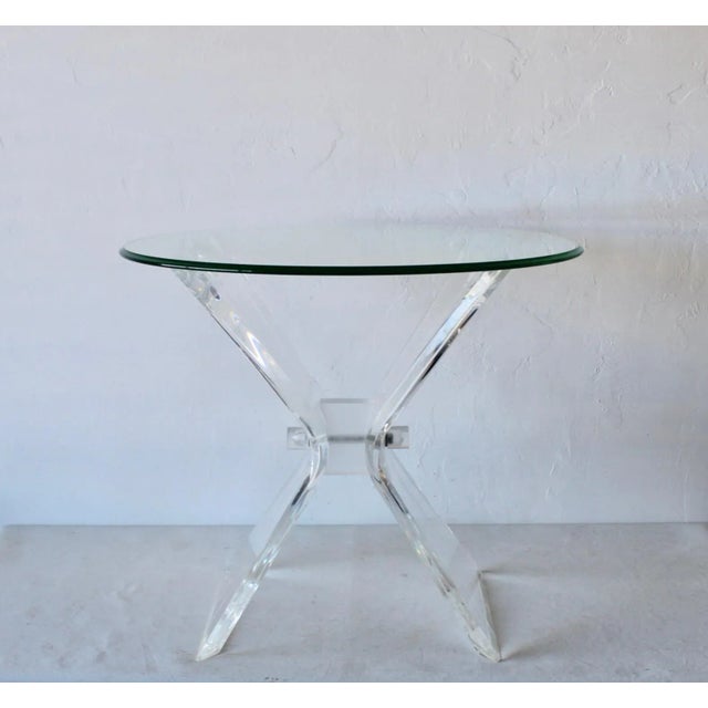 Plastic Lion in Frost Style Lucite Butterfly End Side Accent Table BaseHollywood Regency For Sale - Image 7 of 11