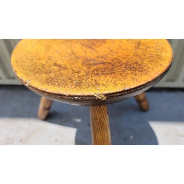 Mid 19th Century 19th Century Plank Stool With Three Legs For Sale - Image 5 of 7