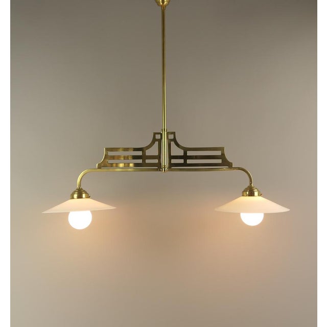 Metal Bauhaus Pendant Lamp in Brass, 1920s For Sale - Image 7 of 9