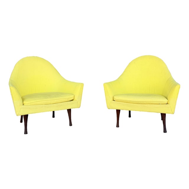 Pair of Paul McCobb Symmetric Group Mid-Century Yellow Round Back Chairs For Sale