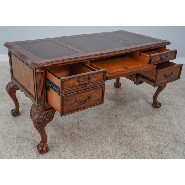 Sligh Ball & Claw Leather Top Office Desk Chairish