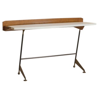 Italian Mahogany Console or Desk in the Manner of Luigi Fornasari, 1950s For Sale