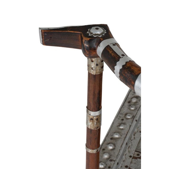 20th Century Chair with Hammered Metal Decoration For Sale - Image 11 of 12