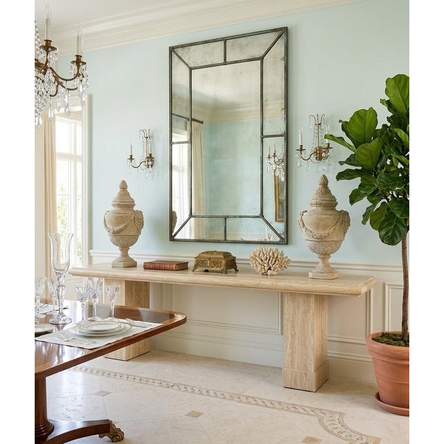 Pair of Grand Neoclassical Resin Garden Urns With Garlands and Lion Masques For Sale In West Palm - Image 6 of 8