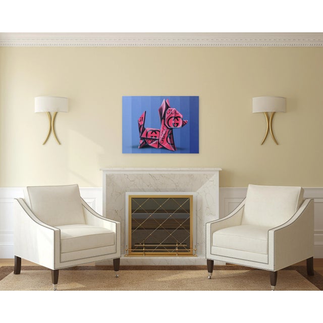 Blue "Honor and Gucci" Contemporary Original Pop Art Acrylic Painting by Emilio Rama For Sale - Image 8 of 9